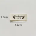 Cotton handmade clothing label woven tags with feather design 1.5x3.7cm DIY craft accessories - Cm010