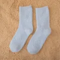 Chaussettes duveteuses en polaire corail bleu clair pour maison douillettes d'hiver chaudes. - Tailles 39-44 / Bleu clair