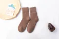 Herren dicke braune Wollsocken Winter warme Kaschmir-Mischung Crew Socken thermisch - Passend für Größe EU 38-46 / Damen Wolle Kaffeebraun
