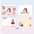 Lindo bloc de notas NEKONI diseño niña bonita papelería bloc notas estético diario 4pcs - Estilo Casa Mágica Roja de Mico (50783) / 50 Piezas/Paquete