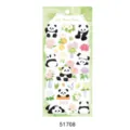 Adorable feuille autocollante en PVC panda et fleurs retro pour journal et scrapbooking. - 51708 Le conte du jardin du panda