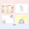 NEKONI cute rabbit memo pad set, aesthetic stationery cards for journaling and daily notes. - Flower Rabbit Tea Time Style (50786) / 50 Pieces/Pack
