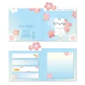 Bonito juego de notas adhesivas de gato Nekoni con diseño de cerezo para planificador y diario. - Gato de Cerezo / 75 Piezas/Paquete / Azul