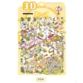Lindo adhesivo paisajístico en miniatura 3D, diseño de casa de té para decorar diarios. - 51541 Casa de té de tarde bola de peluche