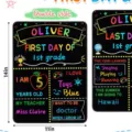 Double-sided 11x14 inch back to school chalkboard sign for first day photo prop - Style B / 30*20cm