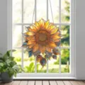 Beautiful stained glass style sunflower acrylic window hanging ornament for home decor. - Sunflower Medium