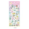 Detailed view of cute 3D foam stickers sheet with cartoon animal designs for phone cup decor. - Crocodile Rabbit Friends Diary