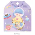 Lindo paquete de pegatinas decorativas de niña de dibujos animados con 10 diseños. - Puff de Astronauta(50923)
