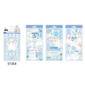 Joli carnet d'autocollants lapin bleu, 4 feuilles d'autocollants esthétiques pour loisirs. - Lapin Rêve Bleu / 4 Pièces/Paquet