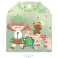 NEKONI carino cartone animato ragazza foresta tema adesivo decorativo pacco con 10 design e 3 pz. - Puff Gita di Primavera(5921)