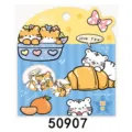 NEKONI lindo tigre de dibujos animados y comida pegatina decorativa, 36 piezas por paquete - Pan de Tigre
