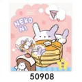 NEKONI lindo paquete de pegatinas decorativas de comida de animales de dibujos con 36 piezas. - Panqueque de Conejo