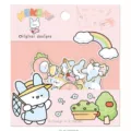 Cute NEKONI cartoon bunny sticker set, 8 designs 3 pieces each, decorative planner stickers. - Blue Girl Rabbit (50772)