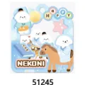 Cute cartoon white dog animal sticker sheet laser decorative card with lovely pony and book designs. - Ancient Style Puppy
