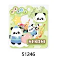 Cute panda sticker package detail showing colorful cute cartoon animal designs and green themes. - Ancient Style Panda