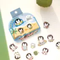 Cute penguin sticker pack, DIY diary journaling decorative stickers with 12 unique designs. - Penguin Holiday (36 Pcs)