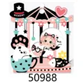 Paquete de pegatinas decorativas tema carrusel niña bonita para diario y manualidades. - Carrusel (50988) / Juego de 36 Piezas