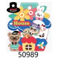 Cute cartoon girl castle flower decorative journaling sticker pack for kids and journaling lovers. - Floral House (50989) / 36 Piece Set