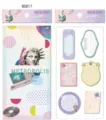 NEKONI Notas adhesivas vintage papelería estética juego blocs retro pegatinas diario - Estilo E Gran Ciudad Vaporwave