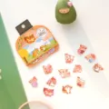 Cute cartoon fox DIY stickers set, aesthetic journaling decorative stickers for diary and craft. - Little Fox Princess (36 Pcs)