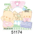 NEKONI cute bear paper decorative journaling stickers 32 pieces cute diary stationery pack - 51174 Overalls Bears (8 Designs x 3, 24 Pcs Total)
