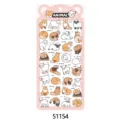 Cute cartoon animal waterproof PVC stickers sheet, perfect for phone and journal decoration. - Dorky Naughty Little Animals (51154)