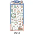 NEKONI Navidad Lindo Animal Pegatinas PVC Impermeable Láser Copos Papelería Calcomanías - 51259 Noche de nieve de amor navideño (purpurina)