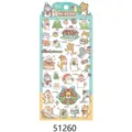 NEKONI Navidad gatos lindos pegatinas PVC impermeables para diario y decoración de teléfono. - 51260 Banquete de tarta de manzana navideña (purpurina)