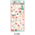 Bonita hoja de pegatinas impermeables de PVC con conejo de Navidad para diario y decoración. - 51261 Conejo de feliz Navidad (purpurina)