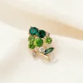 Elegant green crystal rhinestone grape brooch pin for women fashion jewelry item - Green & White (D-2-10)