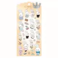 NEKONI cute cartoon rabbit theme decorative PVC sticker sheet for journaling crafts - 50757 Flower Rabbit Fashion Show (PVC)