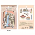 NEKONI juego de 7 pegatinas de maleta de arquitectura impermeables decorativos para viajes. - Estilo A Torre Eiffel (85564) / 7 Piezas/Paquete