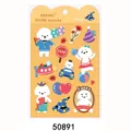 NEKONI Lindo Perro Blanco Pegatina Decorativa e Impermeable para Cuaderno y Teléfono - 50891 Bichón mágico