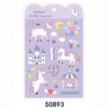 Adorable feuille d'autocollants étanches licorne pour téléphone et journal, joli design. - 50893 Château de licorne