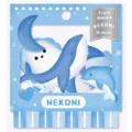 NEKONI blue ocean whale theme memo stickers cute cartoon stationery set with 36 pieces for journaling - 36 Pieces/Pack / Serene Ocean (Blue)