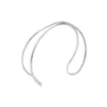 Silver Open Arm Cuff Bracelet Minimalist Metal Upper Arm Bangle Sleek Variant Jewelry - Single Criss-Cross - Silver
