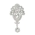 Vintage crystal rhinestone brooch for women, elegant silver plated baroque lapel pin jewelry. - D-2-13