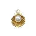 Gold Shell Pearl Pendant For DIY Handmade Jewelry Making Necklace Earring Accessories - Pearl Shell