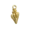 Gold seashell conch pendant charm for DIY handmade jewelry crafting bracelets and necklaces. - Conch