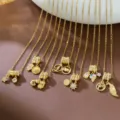 Gold-plated zircon charm necklace set minimalist design elegant clavicle chain jewelry for women - Multi-Style Combination (T2322)