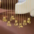 Gold-plated rhinestone letter pendant clavicle necklace, exquisite fashion jewelry for women. - Rhinestone Letter Style (T2332)