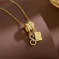 Minimalist gold-plated zircon letter S and passport pendant necklace for women stylish jewelry - Letter S Passport Style (T2327)