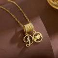 Minimalist Gold Zircon Heart MOM Necklace Pendant Fashion Jewelry Gift for Women Clavicle Chain - MOM Tube Style (T2336)