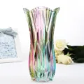 Stunning European style large crystal glass vase for living room floral arrangement decor. - 25 Iridescent Phoenix Tail