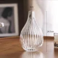 Transparent glass vase Nordic style decorative flower vessel for home tabletop hydroponics - L / Clear