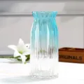 Jarrón de vidrio degradado azul transparente arreglo floral hidropónico diseño moderno - Degradado Azul