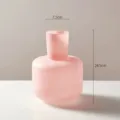 Pink frosted glass vase for modern home decor, minimalist flower arrangement and table ornament. - 1824 Pink