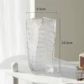 Nordic transparent glass vase creative ribbed flower arrangement home decor table centerpiece - Small Transparent