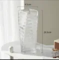 Nordic transparent glass vase creative geometric ribbed flower vase for home decor living room - Large Transparent