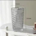 Nordic transparent glass vase creative living room floral arrangement flower container decor - Small Smoky Gray